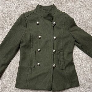 STS Blue Military Style Pea Coat in Olive